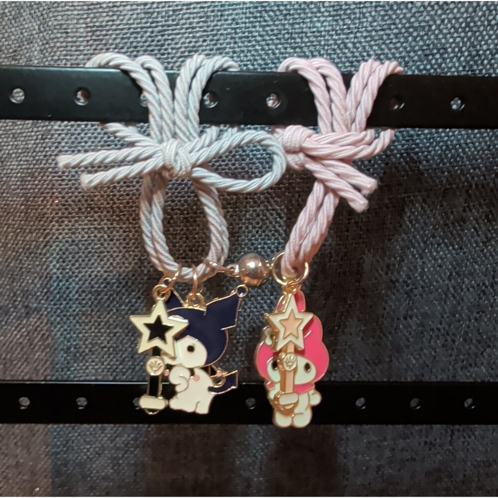 Kuromi My Melody Magnetic Friendship Bracelet Set Enamel Kawaii Y2K OS - Picture 3 of 16